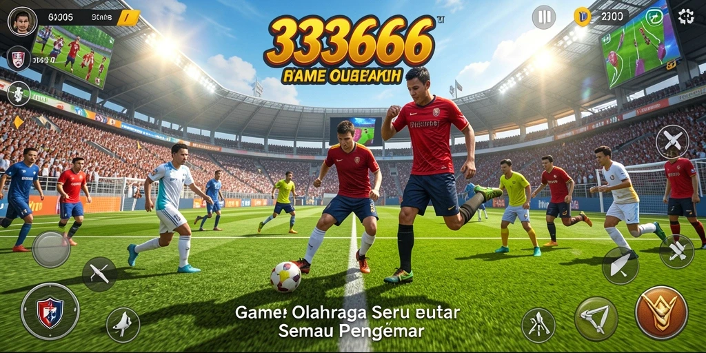 Tangkapan layar menunjukkan pertandingan seru dalam game 333666.