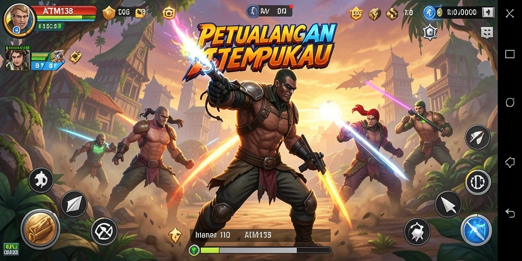 Tangkapan layar utama ATM138 menampilkan aksi seru dalam gameplay.