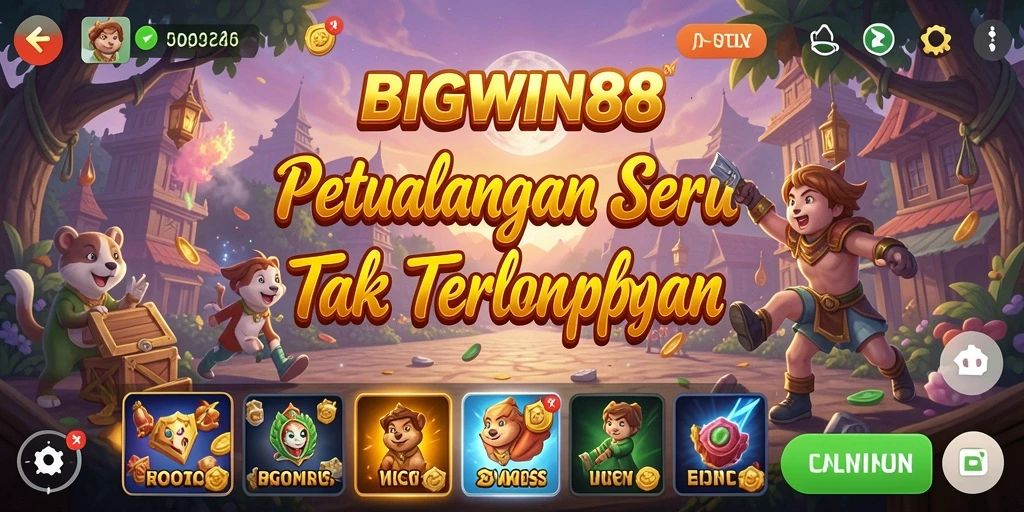 Screenshot utama BIGWIN88 menampilkan petualangan penuh aksi dan eksplorasi.