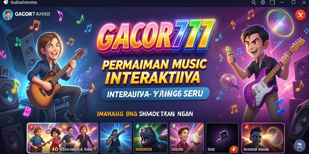 Tampilan gameplay GACOR777 dengan pemain berinteraksi dengan musik.
