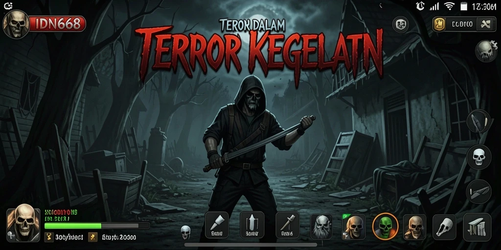 Tampilan gameplay menakutkan di IDN668 dengan suasana mencekam.