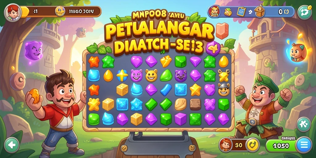Tampilan gameplay MPO08 yang seru dalam permainan Match-3.
