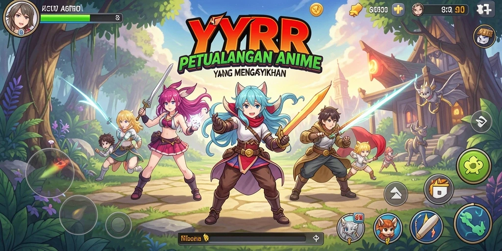 Tampilan gameplay YYRR yang penuh warna dan mendebarkan.